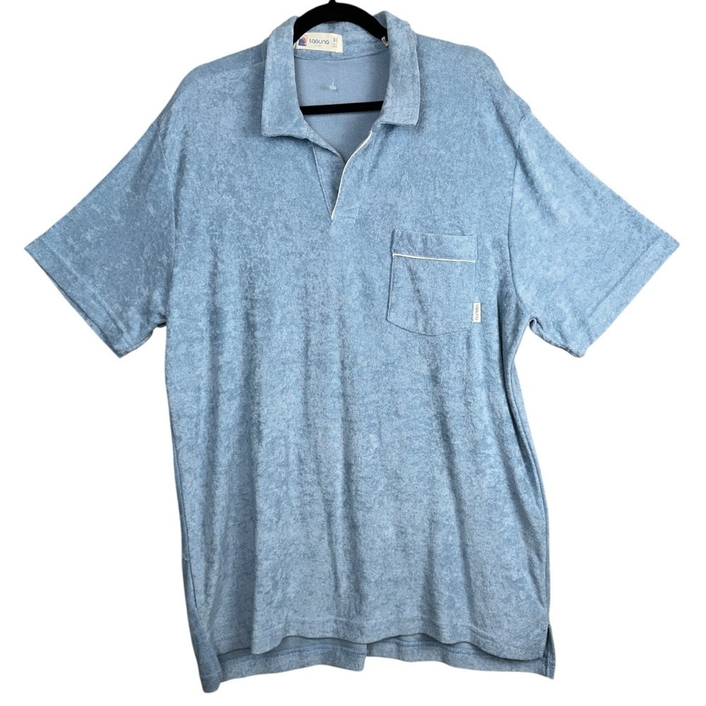 Laguna Shirt Men's XL Blue Terry Cotton Chest Pocket Collared Polo NWT